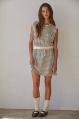 Knit Striped Sleeveless Mini Dress
