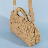 Natural Woven Straw Structure Top Handle Bag