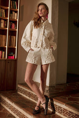 Floral Embellishment Detail Shorts