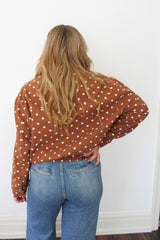 Chic Polka Dot High Neck Jacket
