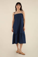 Bonnie Bow Cotton Denim Midi Dress