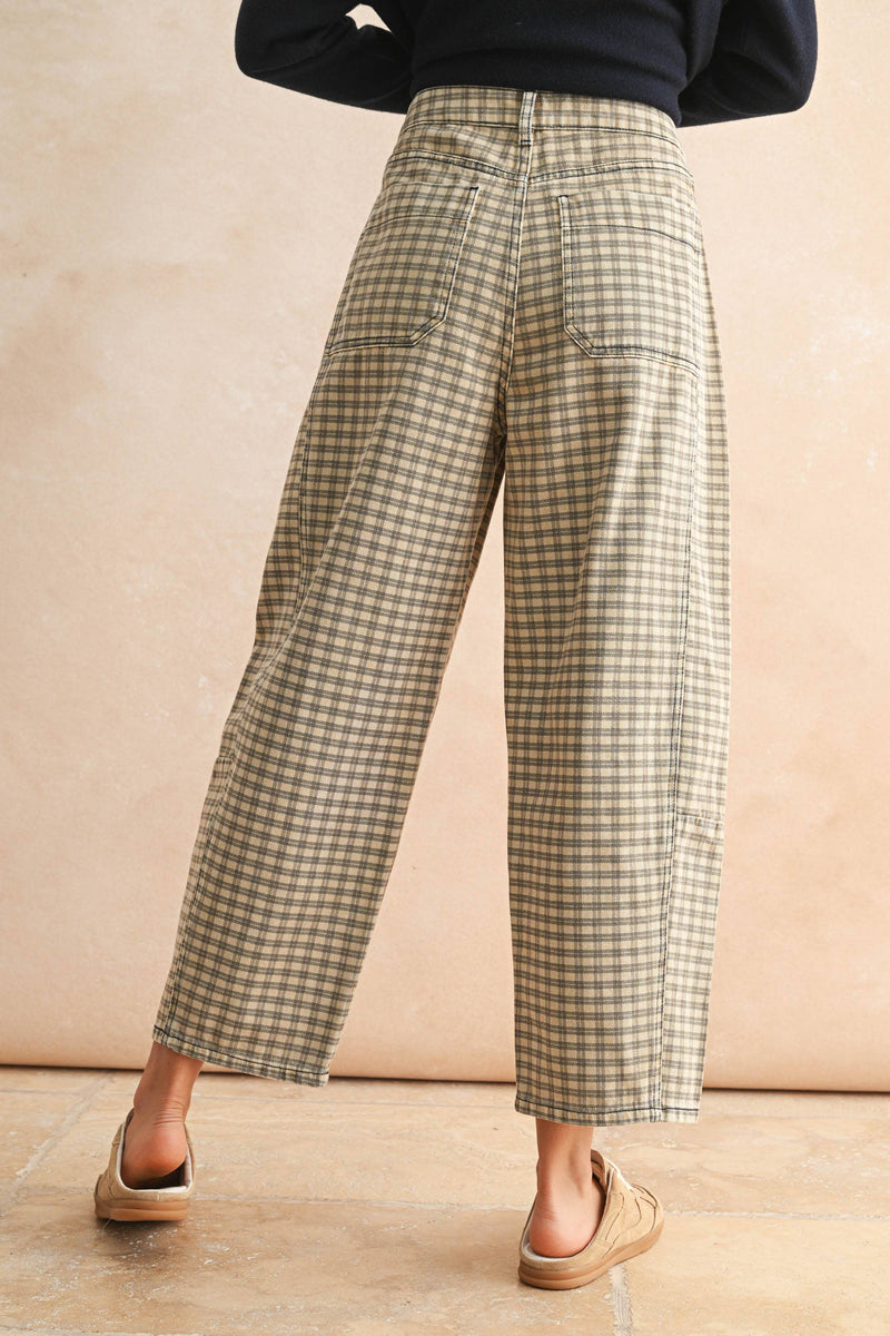 Cori Checker Barrel Pants