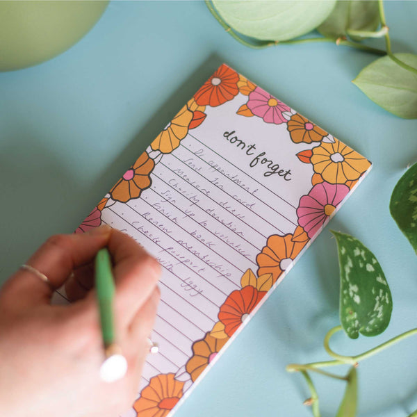 To Do List Pad Retro Floral