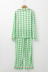 Christmas Plaid Print Shirt and Pants Pajama Set