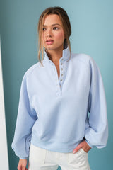 Essential Snap Button Sweater Sky Blue