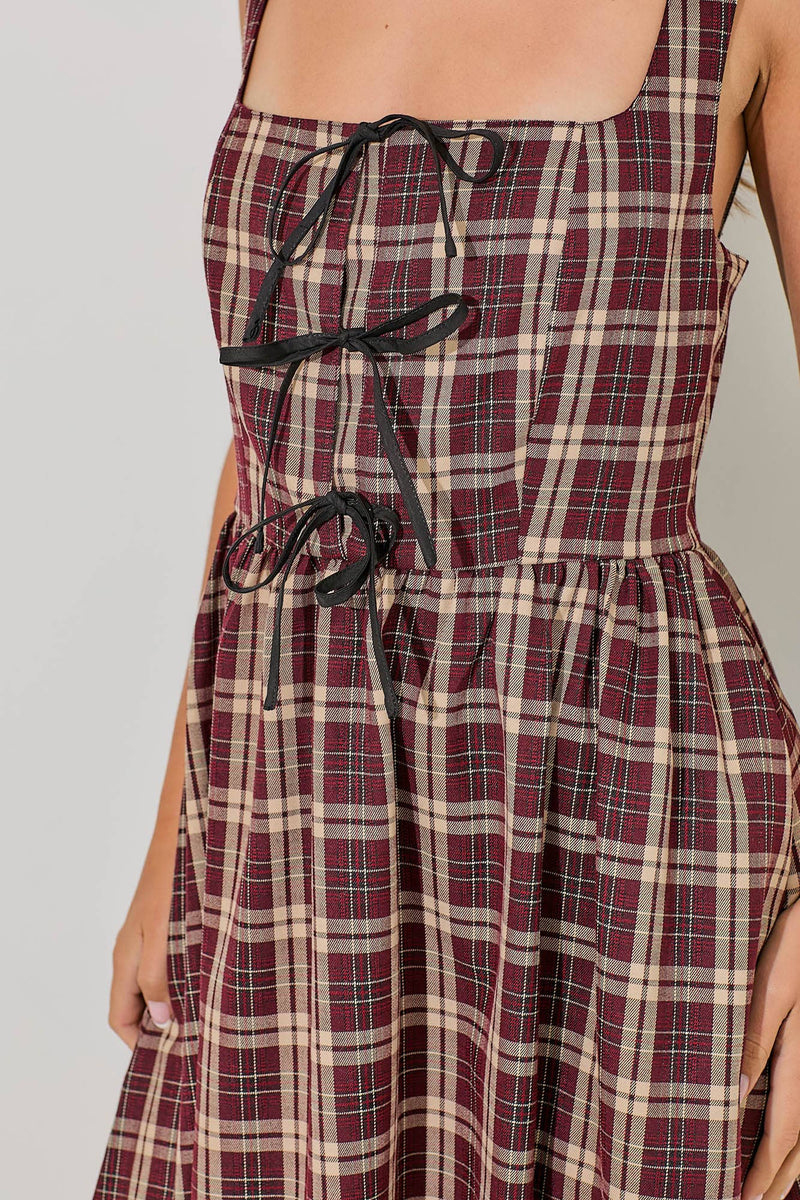 Plaid Ribbon Dress