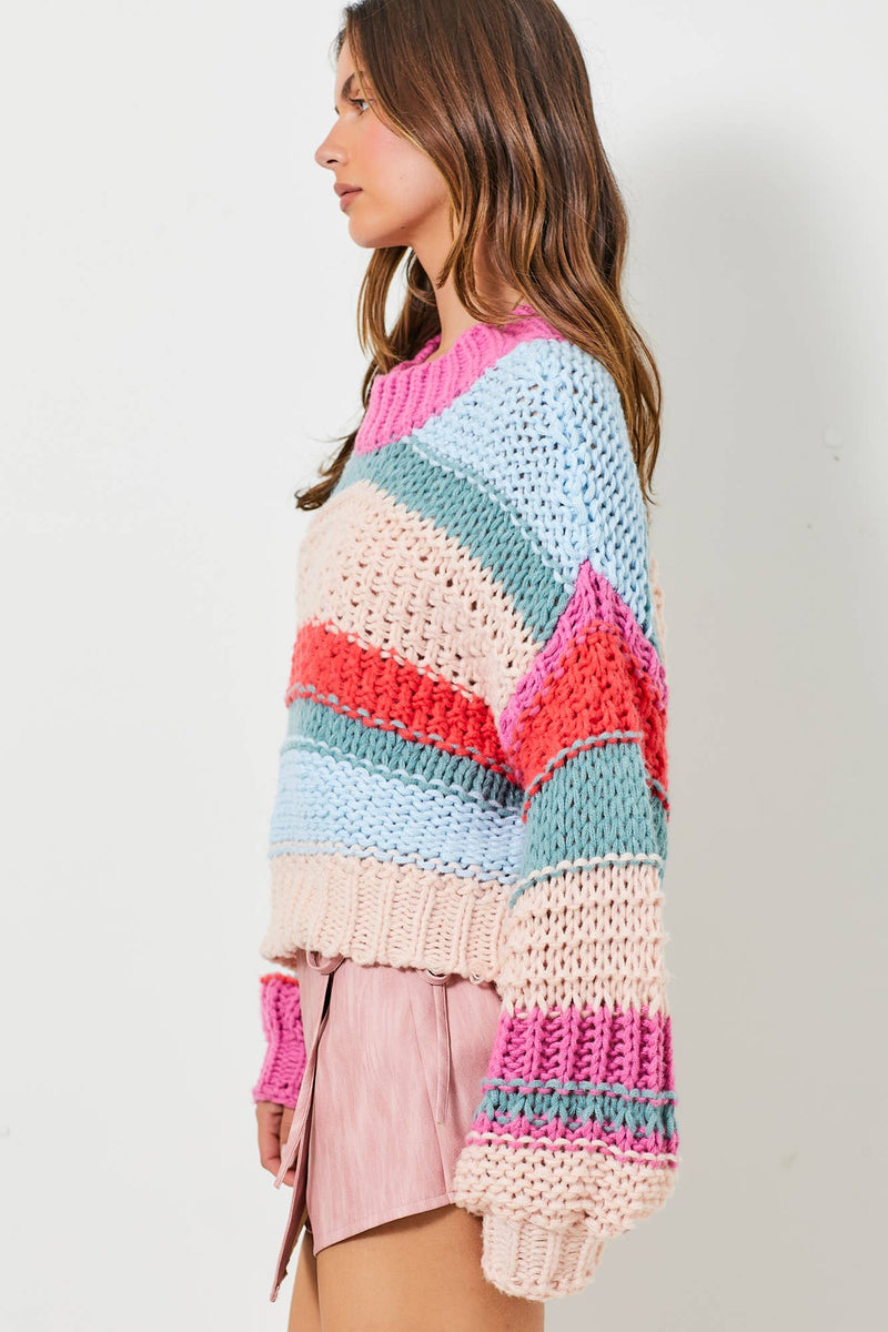 Color Block Knit Sweater