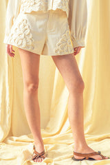 Floral Embellishment Detail Shorts