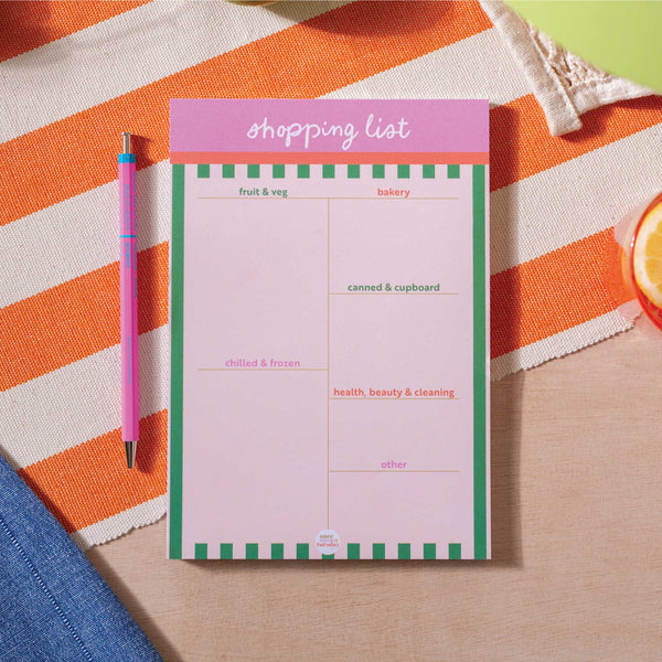 Weekly Shopping List Pad Cabana Stripe