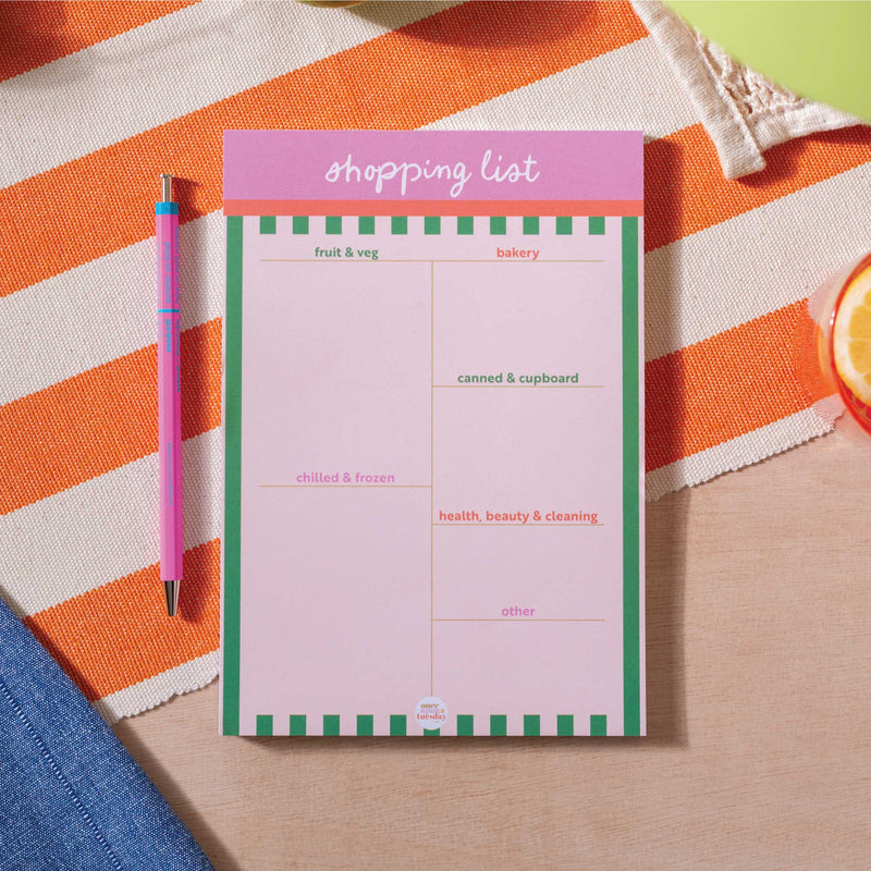 Weekly Shopping List Pad Cabana Stripe