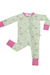 Spring Chickens - Convertible Zip Pajamas w/ Ruffles