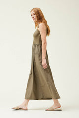 Jersey Mixed Cotton Maxi Dress