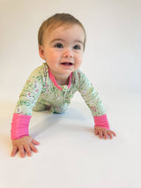 Spring Chickens - Convertible Zip Pajamas w/ Ruffles