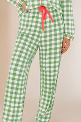 Plaid Print Shirt and Pants Pajama Set