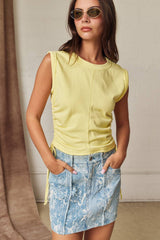 Side Ruched Tie Tank 2 Colors!