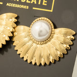 Pearl Half Flower Earrings
