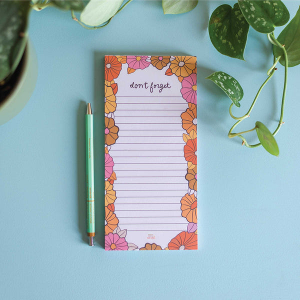 To Do List Pad Retro Floral