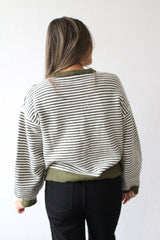 Neutral Colorblock Stripe Sweater
