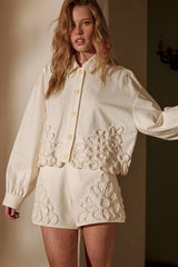 Floral Embellishment Detail Shorts