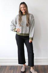 Neutral Colorblock Stripe Sweater