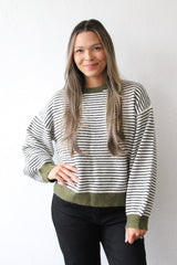 Neutral Colorblock Stripe Sweater
