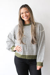 Neutral Colorblock Stripe Sweater