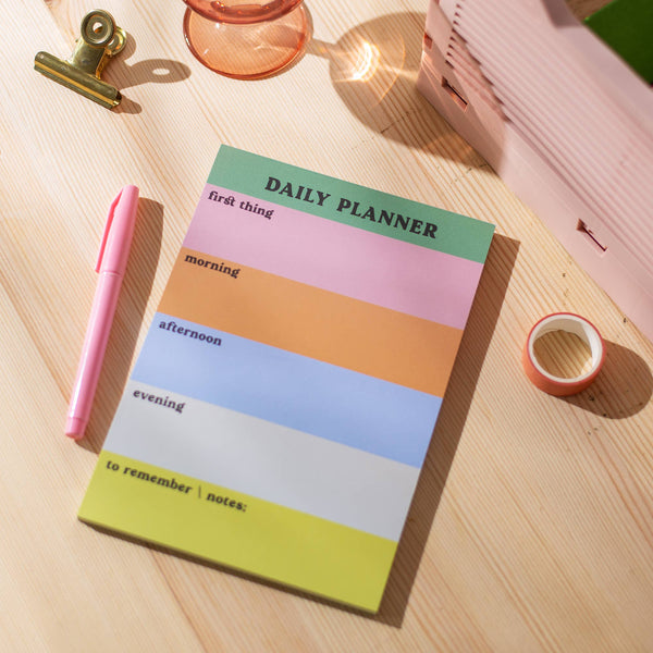 Daily Planner Pad Rainbow Color Block Notepad