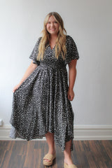 Unbalanced Skirt Floral Print Maxi Dress