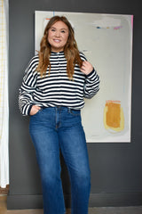 Piper Cardigan - Navy Striped