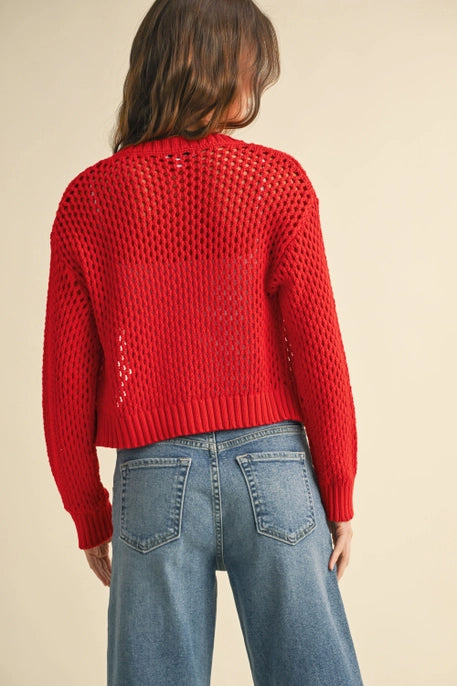 Crochet Knitted Buttondown Cardigan 2 Colors!