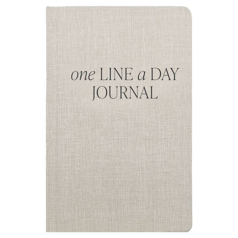 Tan One Line A Day Fabric Journal