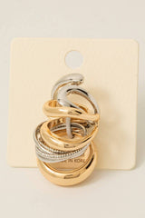 2 Tone Mixed Band Rings Set