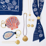 Joan Brass Shell Pendant Necklace On Leather Cord