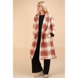 Oversized Plaid Soft Fuzzy Button Down Long Coat