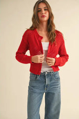 Crochet Knitted Buttondown Cardigan 2 Colors!
