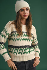 Lacey Multi Color Aztec Pattern Sweater Top