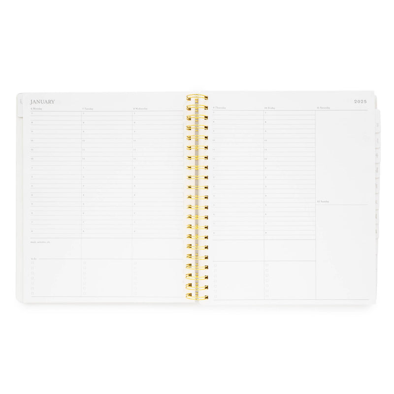 2025 Black Large Weekly Spiral Planner