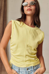 Side Ruched Tie Tank 2 Colors!