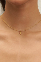 24K Gold Dainty Cross Pendant Necklace