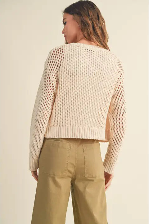 Crochet Knitted Buttondown Cardigan 2 Colors!