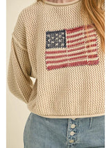 Flag Knitted Sweater Top