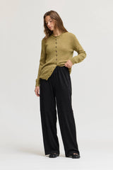 Contrast Hem Button Up Cardi