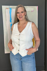 RISEN V-Neck Button Down Vest