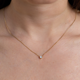 Round Brilliant 5A CZ Solitaire Necklace