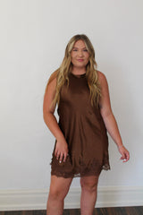 Woven Satin Sleeveless Mini