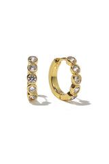 18K Gold Round Brilliant Huggies