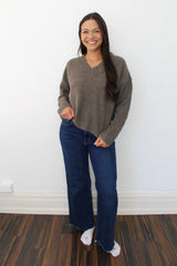 V-Neck Long Sleeve Sweater Top
