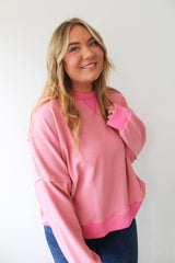Oversized Striped Drop Shoulder Sweatshirt