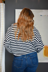 Piper Cardigan - Navy Striped