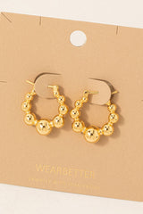 Ball Bead Hoop Earrings
